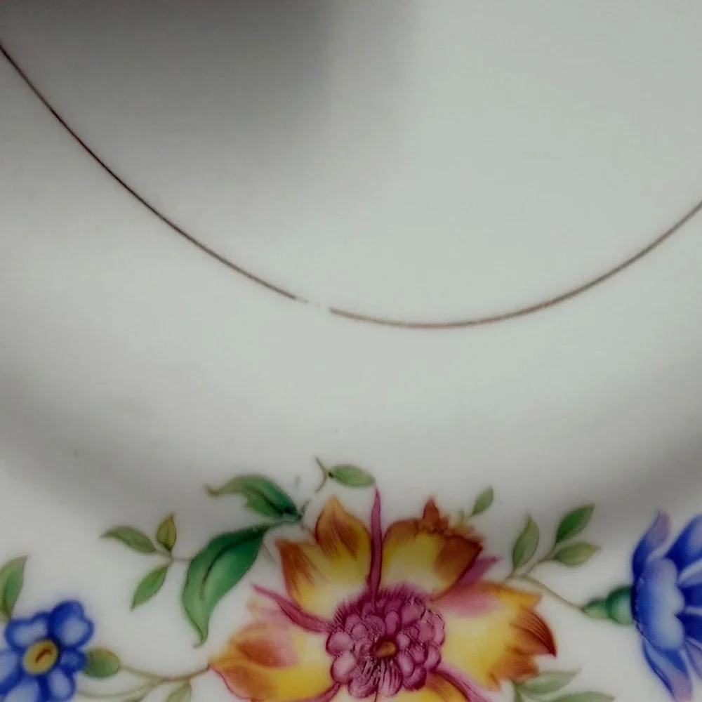 Eschenbach Bavaria Baronet China Lorna Oval Serving Platter Floral Gold Trim